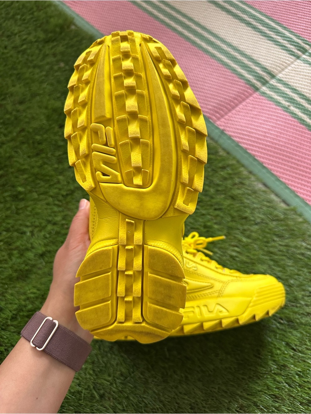 Fila Yellow Chunky Platform Sneakers Women’s 5.5 Retro - Picture 6 of 8